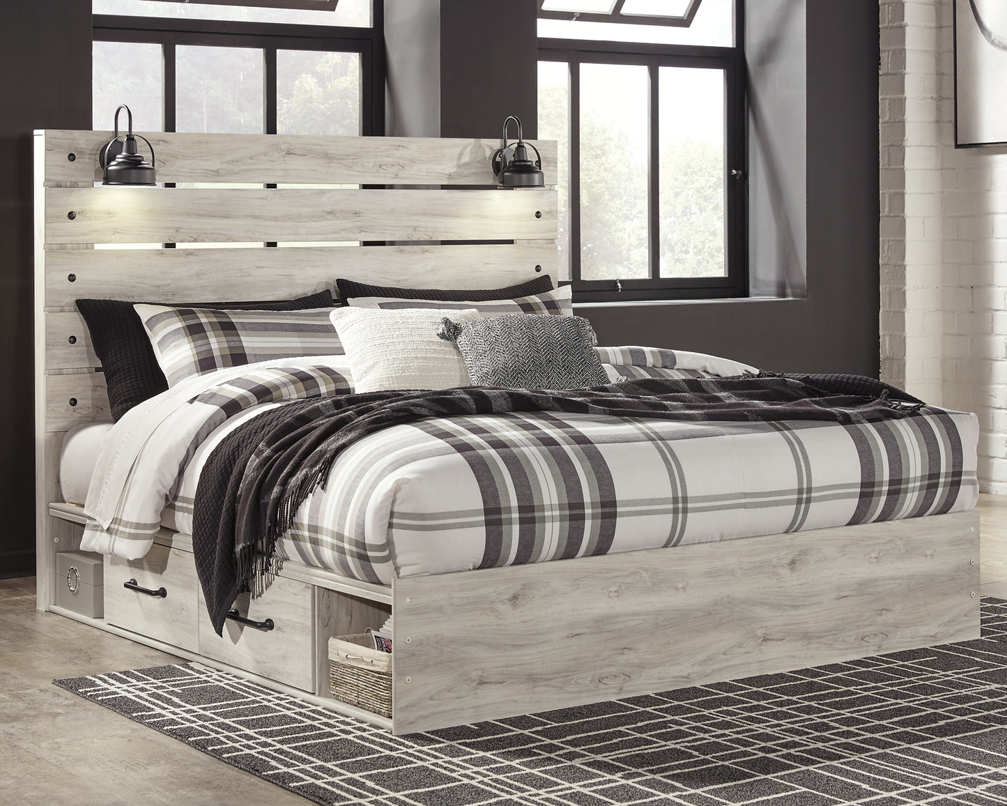 Cambeck  Panel Bed With 2 Storage Drawers