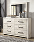 Cambeck  Panel Bed With 2 Storage Drawers With Mirrored Dresser