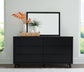 Danziar King Panel Headboard with Mirrored Dresser and Nightstand