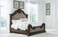 Maylee Queen Upholstered Bed with Mirrored Dresser, Chest and 2 Nightstands