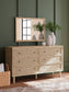 Cielden King Panel Headboard with Mirrored Dresser and Chest