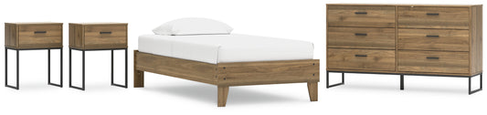 Deanlow Twin Platform Bed with Dresser and 2 Nightstands