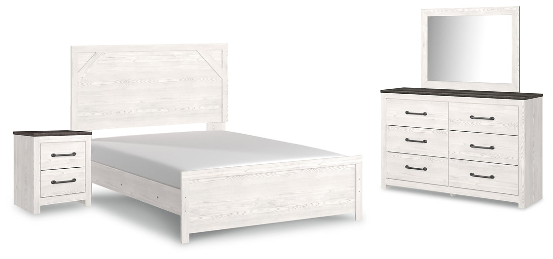 Gerridan Queen Panel Bed with Mirrored Dresser and Nightstand