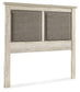 Cambeck King/California King Upholstered Panel Headboard with Mirrored Dresser and 2 Nightstands