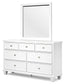 Fortman King Panel Bed with Mirrored Dresser and Chest