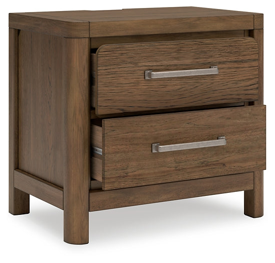 Cabalynn California King Panel Bed with Storage with Mirrored Dresser, Chest and 2 Nightstands