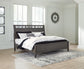 Montillan California King Panel Bed with Mirrored Dresser and Nightstand