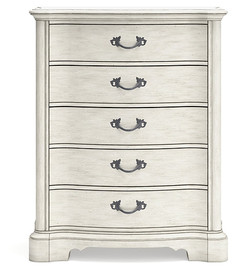 Arlendyne Queen Upholstered Bed with Mirrored Dresser and Chest